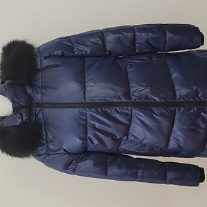 DKNY high shine puffer jacket. Size S US. Blue black.